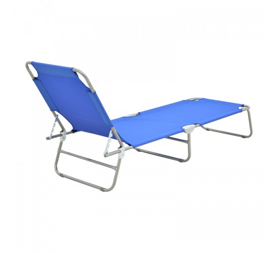 Ξαπλώστρα παραλίας Pasein μέταλλο-textilene σε μπλε απόχρωση 55x185x24εκ Υλικό: TEXTILENE - METAL - PP 396-000007