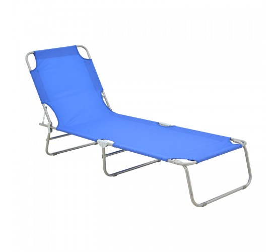 Ξαπλώστρα παραλίας Pasein μέταλλο-textilene σε μπλε απόχρωση 55x185x24εκ Υλικό: TEXTILENE - METAL - PP 396-000007