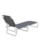 Ξαπλώστρα παραλίας Pasein μέταλλο-textilene σε ανθρακί απόχρωση 55x185x24εκ Υλικό: TEXTILENE - METAL - PP 396-000008