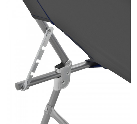 Ξαπλώστρα παραλίας Pasein μέταλλο-textilene σε ανθρακί απόχρωση 55x185x24εκ Υλικό: TEXTILENE - METAL - PP 396-000008