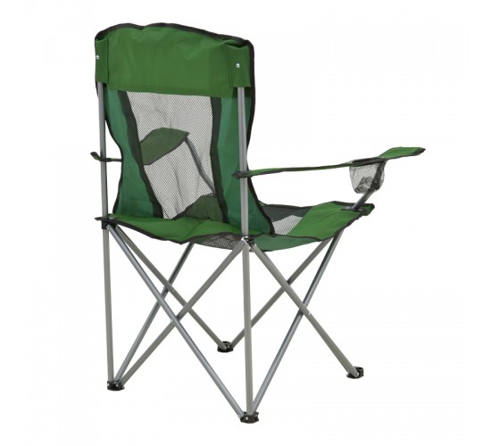 Καρεκλάκι παραλίας-camping Pesca μέταλλο-αδιάβροχο ύφασμα σε χακί απόχρωση 55x55x95εκ Υλικό: POLYESTER - METAL - PP 396-000009