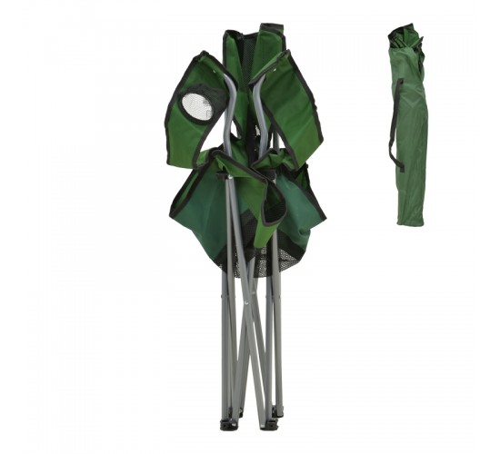 Καρεκλάκι παραλίας-camping Pesca μέταλλο-αδιάβροχο ύφασμα σε χακί απόχρωση 55x55x95εκ Υλικό: POLYESTER - METAL - PP 396-000009