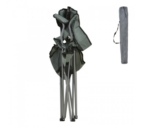 Καρεκλάκι παραλίας-camping Pesca μέταλλο-αδιάβροχο ύφασμα σε γκρι απόχρωση 55x55x95εκ Υλικό: POLYESTER - METAL - PP 396-000010