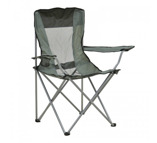 Καρεκλάκι παραλίας-camping Pesca μέταλλο-αδιάβροχο ύφασμα σε γκρι απόχρωση 55x55x95εκ Υλικό: POLYESTER - METAL - PP 396-000010