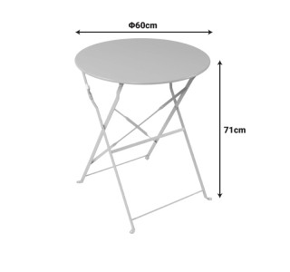 Τραπεζι Bistro μεταλλικό αναδιπλούμενο σε μέντα απόχρωση Φ60x71εκ Υλικό: METAL-Table top: 0.7mm - Steel Frame: W20*T4mm 400-000001