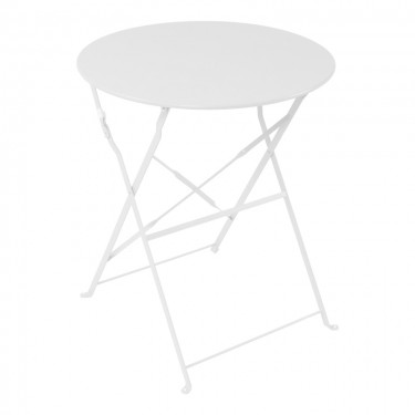 Τραπεζι Bistro μεταλλικό αναδιπλούμενο σε λευκή απόχρωση Φ60x71εκ Υλικό: METAL-Table top: 0.7mm - Steel Frame: W20*T4mm 400-000002