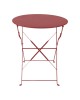 Τραπεζι Bistro μεταλλικό αναδιπλούμενο σε απόχρωση terracotta Φ60x71εκ Υλικό: METAL-Table top: 0.7mm - Steel Frame: W20*T4mm 400-000003