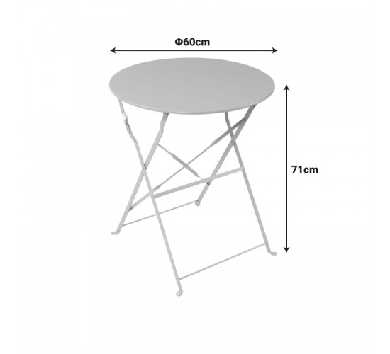 Τραπεζι Bistro μεταλλικό αναδιπλούμενο σε λαδι απόχρωση Φ60x71εκ Υλικό: METAL-Table top: 0.7mm - Steel Frame: W20*T4mm 400-000006