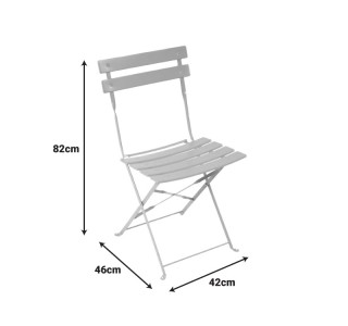 Καρέκλα Bistro μεταλλική αναδιπλούμενη σε μπεζ απόχρωση 42x46x82εκ Υλικό: Steel Frame: W20*T4mm-5 Seat Slats: L380*W40*T1.7mm.-Backrest Slats: L420*W40*T1.7mm 400-000010