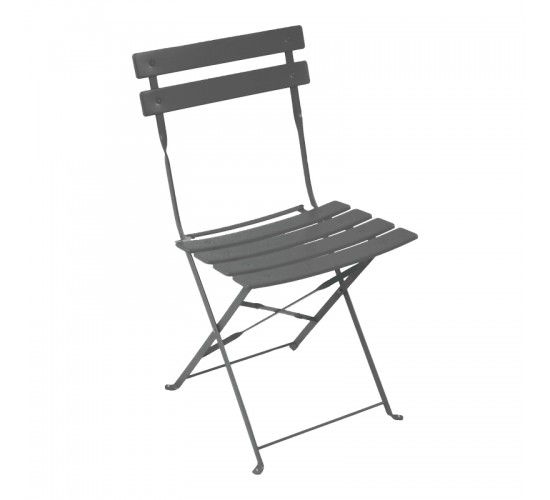 Καρέκλα Bistro μεταλλική αναδιπλούμενη σε ανθρακί απόχρωση 42x46x82εκ Υλικό: Steel Frame: W20*T4mm-5 Seat Slats: L380*W40*T1.7mm.-Backrest Slats: L420*W40*T1.7mm 400-000011
