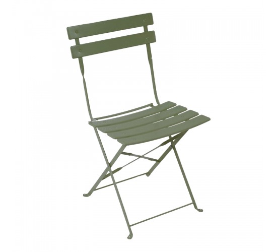 Καρέκλα Bistro μεταλλική αναδιπλούμενη σε λαδί απόχρωση 42x46x82εκ Υλικό: Steel Frame: W20*T4mm-5 Seat Slats: L380*W40*T1.7mm.-Backrest Slats: L420*W40*T1.7mm 400-000012