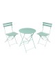 Τραπεζαρία Bistro σετ 3τεμ μεταλλική αναδιπλούμενη σε μέντα απόχρωση Φ60x71εκ Υλικό: METAL-Table top: 0.7mm - Steel Frame: W20*T4mm 400-000013