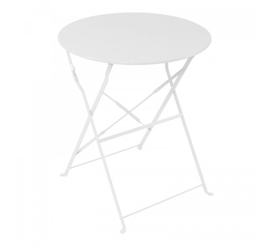 Τραπεζαρία Bistro σετ 3τεμ μεταλλική αναδιπλούμενη σε λευκή απόχρωση Φ60x71εκ Υλικό: METAL-Table top: 0.7mm - Steel Frame: W20*T4mm 400-000014