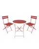 Τραπεζαρία Bistro σετ 3τεμ μεταλλική αναδιπλούμενη σε terracotta απόχρωση Φ60x71εκ Υλικό: METAL-Table top: 0.7mm - Steel Frame: W20*T4mm 400-000015