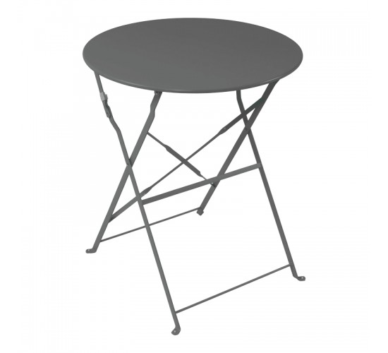 Τραπεζαρία Bistro σετ 3τεμ μεταλλική αναδιπλούμενη σε ανθρακί απόχρωση Φ60x71εκ Υλικό: METAL-Table top: 0.7mm - Steel Frame: W20*T4mm 400-000017