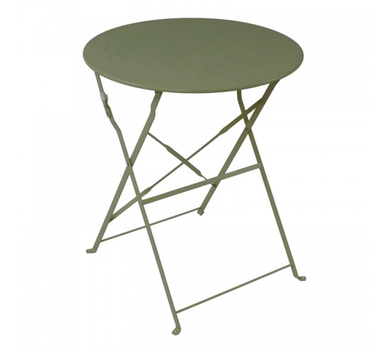 Τραπεζαρία Bistro σετ 3τεμ μεταλλική αναδιπλούμενη σε λαδί απόχρωση Φ60x71εκ Υλικό: METAL-Table top: 0.7mm - Steel Frame: W20*T4mm 400-000018