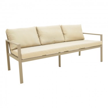 Σαλόνι Gardenly Ι σετ 4τμχ αλουμίνιο σε απόχρωση cappuccino με γκρι-μπεζ μαξιλάρια Υλικό: Alu frame. Polyester 401-000006