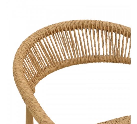 Πολυθρόνα Rayana στοιβαζόμενη αλουμίνιο - pe rattan σε φυσική απόχρωση 57x59x78εκ Υλικό: Alum size:Ø25*1.1mm. Wicker SIZE:Ø6MM 404-000004