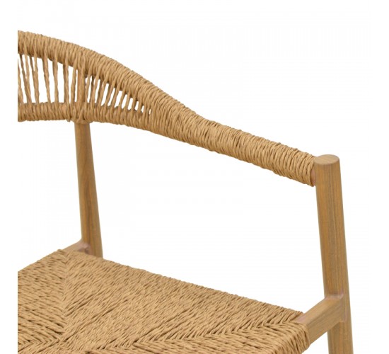 Πολυθρόνα Rayana στοιβαζόμενη αλουμίνιο - pe rattan σε φυσική απόχρωση 57x59x78εκ Υλικό: Alum size:Ø25*1.1mm. Wicker SIZE:Ø6MM 404-000004