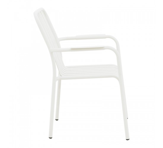 Πολυθρόνα Vista στοιβαζόμενη αλουμίνιο σε λευκή απόχρωση 62x60x84εκ Υλικό: .Alum size:Ø25*1.1mm. 22*1.1 Surface 404-000006