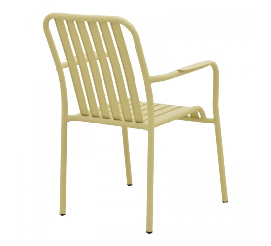 Πολυθρόνα Vista στοιβαζόμενη αλουμίνιο σε μπεζ απόχρωση 62x60x84εκ Υλικό: .Alum size:Ø25*1.1mm. 22*1.1 Surface 404-000007