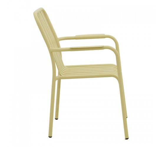 Πολυθρόνα Vista στοιβαζόμενη αλουμίνιο σε μπεζ απόχρωση 62x60x84εκ Υλικό: .Alum size:Ø25*1.1mm. 22*1.1 Surface 404-000007