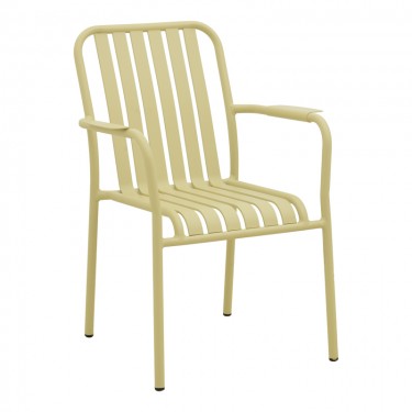 Πολυθρόνα Vista στοιβαζόμενη αλουμίνιο σε μπεζ απόχρωση 62x60x84εκ Υλικό: .Alum size:Ø25*1.1mm. 22*1.1 Surface 404-000007