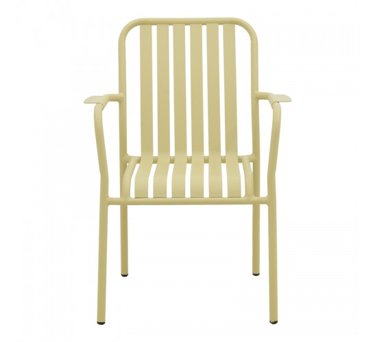 Πολυθρόνα Vista στοιβαζόμενη αλουμίνιο σε μπεζ απόχρωση 62x60x84εκ Υλικό: .Alum size:Ø25*1.1mm. 22*1.1 Surface 404-000007