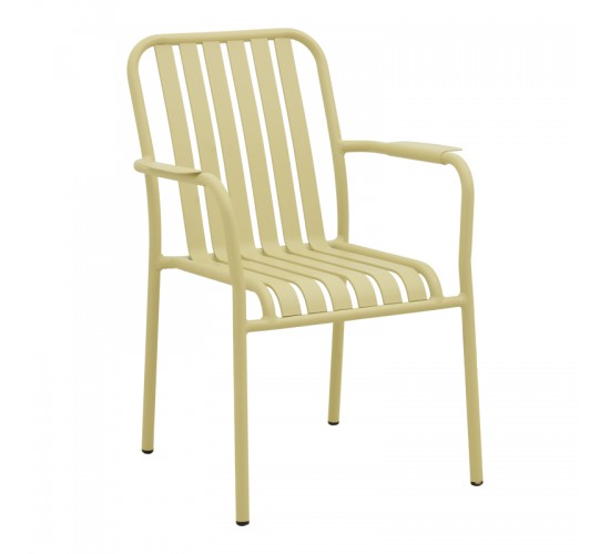 Πολυθρόνα Vista στοιβαζόμενη αλουμίνιο σε μπεζ απόχρωση 62x60x84εκ Υλικό: .Alum size:Ø25*1.1mm. 22*1.1 Surface 404-000007