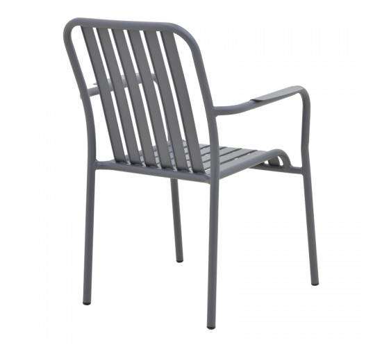 Πολυθρόνα Vista στοιβαζόμενη αλουμίνιο σε ανθρακί απόχρωση 62x60x84εκ Υλικό: .Alum size:Ø25*1.1mm. 22*1.1 Surface 404-000008