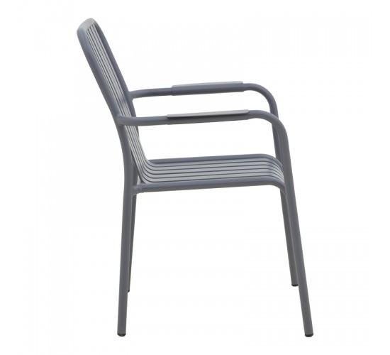 Πολυθρόνα Vista στοιβαζόμενη αλουμίνιο σε ανθρακί απόχρωση 62x60x84εκ Υλικό: .Alum size:Ø25*1.1mm. 22*1.1 Surface 404-000008