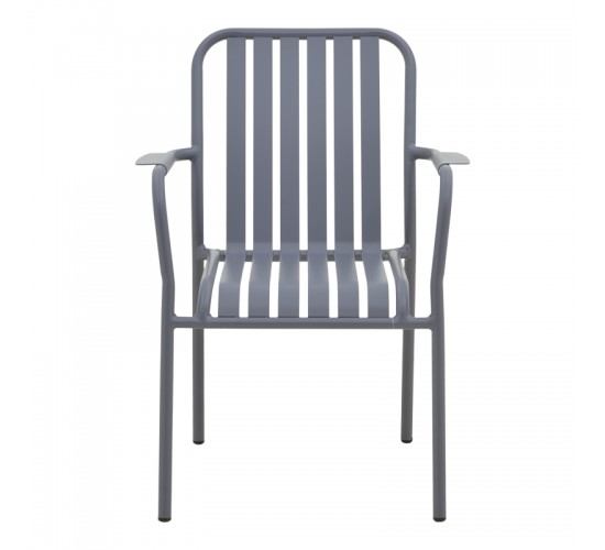 Πολυθρόνα Vista στοιβαζόμενη αλουμίνιο σε ανθρακί απόχρωση 62x60x84εκ Υλικό: .Alum size:Ø25*1.1mm. 22*1.1 Surface 404-000008