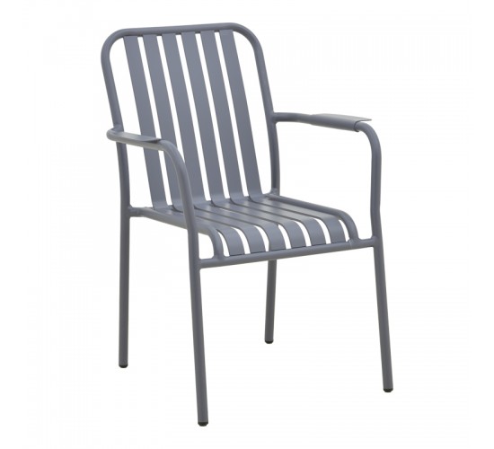 Πολυθρόνα Vista στοιβαζόμενη αλουμίνιο σε ανθρακί απόχρωση 62x60x84εκ Υλικό: .Alum size:Ø25*1.1mm. 22*1.1 Surface 404-000008