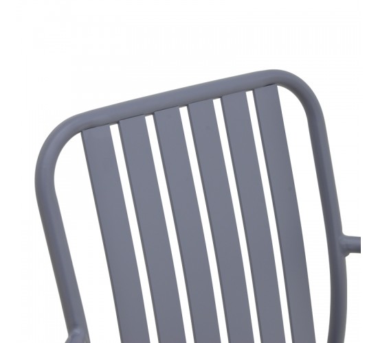 Πολυθρόνα Vista στοιβαζόμενη αλουμίνιο σε ανθρακί απόχρωση 62x60x84εκ Υλικό: .Alum size:Ø25*1.1mm. 22*1.1 Surface 404-000008