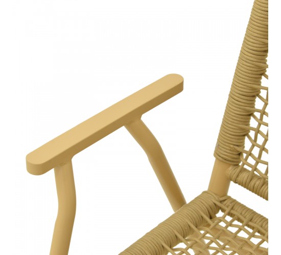 Πολυθρόνα Weave στοιβαζόμενη αλουμίνιο-pe σχοινί σε μπεζ απόχρωση 57x63x86εκ Υλικό: Alum size:Ø22*1.1mm. 30*20*1.0mm Rope SIZE:Ø5MM 404-000010