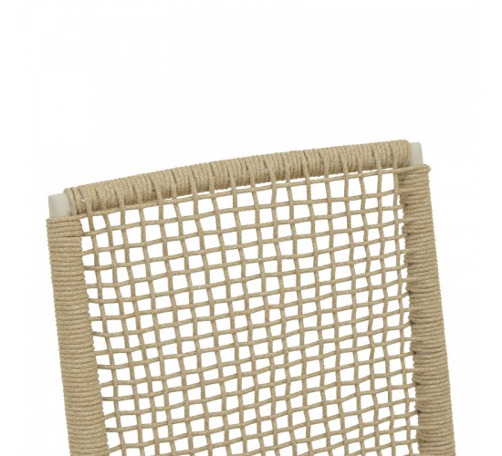 Πολυθρόνα Weave στοιβαζόμενη αλουμίνιο σε ανθρακί -pe σχοινί σε φυσική απόχρωση 57x63x86εκ Υλικό: Alum size:Ø22*1.1mm. 30*20*1.0mm Rope SIZE:Ø5MM 404-000011