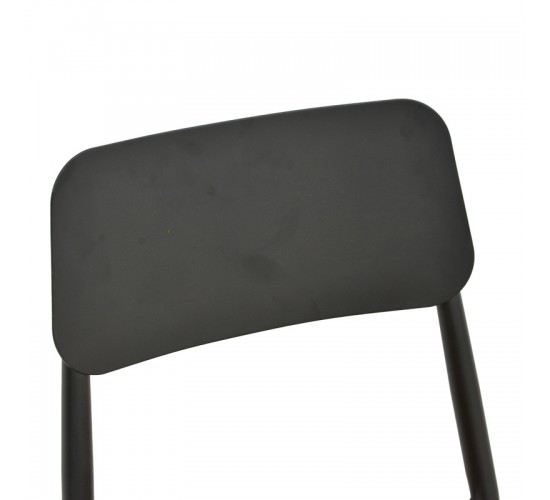 Καρέκλα Giardino στοιβαζόμενη αλουμίνιο σε μαύρη -pe rattan σε φυσική απόχρωση 45x56x82εκ Υλικό: lum size:Ø25*1.1mm. Wicker SIZE:5MM 404-000017