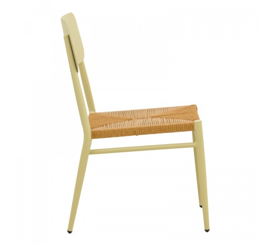 Καρέκλα Giardino στοιβαζόμενη αλουμίνιο σε μπεζ -pe rattan σε φυσική απόχρωση 45x56x82εκ Υλικό: lum size:Ø25*1.1mm. Wicker SIZE:5MM 404-000019