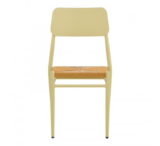 Καρέκλα Giardino στοιβαζόμενη αλουμίνιο σε μπεζ -pe rattan σε φυσική απόχρωση 45x56x82εκ Υλικό: lum size:Ø25*1.1mm. Wicker SIZE:5MM 404-000019