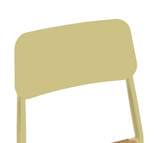 Καρέκλα Giardino στοιβαζόμενη αλουμίνιο σε μπεζ -pe rattan σε φυσική απόχρωση 45x56x82εκ Υλικό: lum size:Ø25*1.1mm. Wicker SIZE:5MM 404-000019