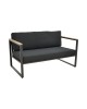Καναπές διθέσιος Aurelio μαύρο μέταλλο με μαύρα μαξιλάρια 130x74x63εκ Υλικό: steel Size:30*20*1.0MM.20*20*0.9mm.plywood:3x1.3cm 404-000020