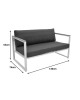Καναπές διθέσιος Aurelio μεταλλικός σε λευκή -μαξιλάρια σε ανθρακί απόχρωση 130x74x63εκ Υλικό: steel Size:30*20*1.0MM.20*20*0.9mm.plywood:3x1.3cm 404-000021