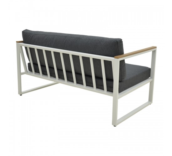 Καναπές διθέσιος Aurelio μεταλλικός σε λευκή -μαξιλάρια σε ανθρακί απόχρωση 130x74x63εκ Υλικό: steel Size:30*20*1.0MM.20*20*0.9mm.plywood:3x1.3cm 404-000021