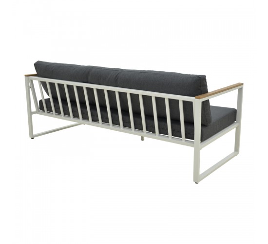 Καναπές τριθέσιος Aurelio μεταλλικός σε λευκή -μαξιλάρια σε ανθρακί απόχρωση 192x74x63εκ Υλικό: steel Size:30*20*1.0MM.20*20*0.9mm.plywood:3x1.3cm 404-000022