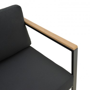 Καναπές τριθέσιος Aurelio μαύρο μέταλλο με μαύρα μαξιλάρια 192x74x63εκ Υλικό: steel Size:30*20*1.0MM.20*20*0.9mm.plywood:3x1.3cm 404-000023