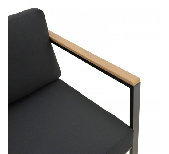 Καναπές τριθέσιος Aurelio μαύρο μέταλλο με μαύρα μαξιλάρια 192x74x63εκ Υλικό: steel Size:30*20*1.0MM.20*20*0.9mm.plywood:3x1.3cm 404-000023