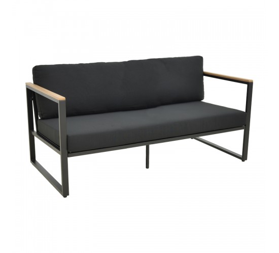 Καναπές τριθέσιος Aurelio μαύρο μέταλλο με μαύρα μαξιλάρια 192x74x63εκ Υλικό: steel Size:30*20*1.0MM.20*20*0.9mm.plywood:3x1.3cm 404-000023