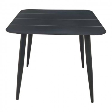 Τραπέζι Vista αλουμίνιο σε μαύρη απόχρωση 80x80x72εκ Υλικό: Alum size:Ø42*1.0mm 40*20*1.2 15*15*1.0 mm 404-000034