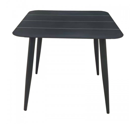 Τραπέζι Vista αλουμίνιο σε μαύρη απόχρωση 80x80x72εκ Υλικό: Alum size:Ø42*1.0mm 40*20*1.2 15*15*1.0 mm 404-000034