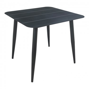 Τραπέζι Vista αλουμίνιο σε μαύρη απόχρωση 80x80x72εκ Υλικό: Alum size:Ø42*1.0mm 40*20*1.2 15*15*1.0 mm 404-000034